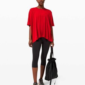 Lululemon LA Box Tee Oversized Coverup Poncho Red Sz L/XL